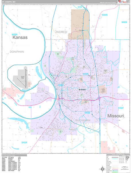 St. Joseph, MO Zip Code Map
